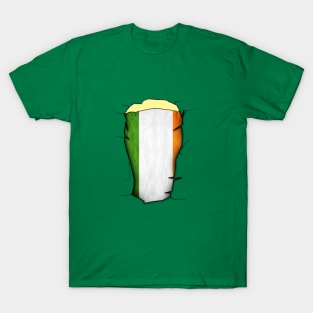 Irish Pint Glass Flag T-Shirt